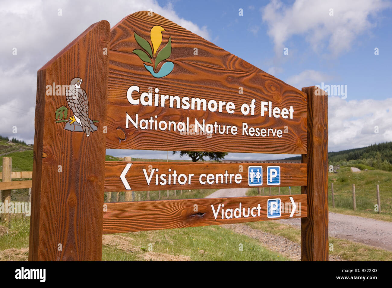Scottish Natural Heritage Cairnsmore of Fleet National Nature Reserve sign in Galloway Scotland UK Stock Photo