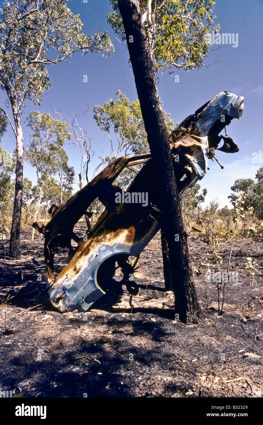 Roadside wreck, Australia Stock Photo