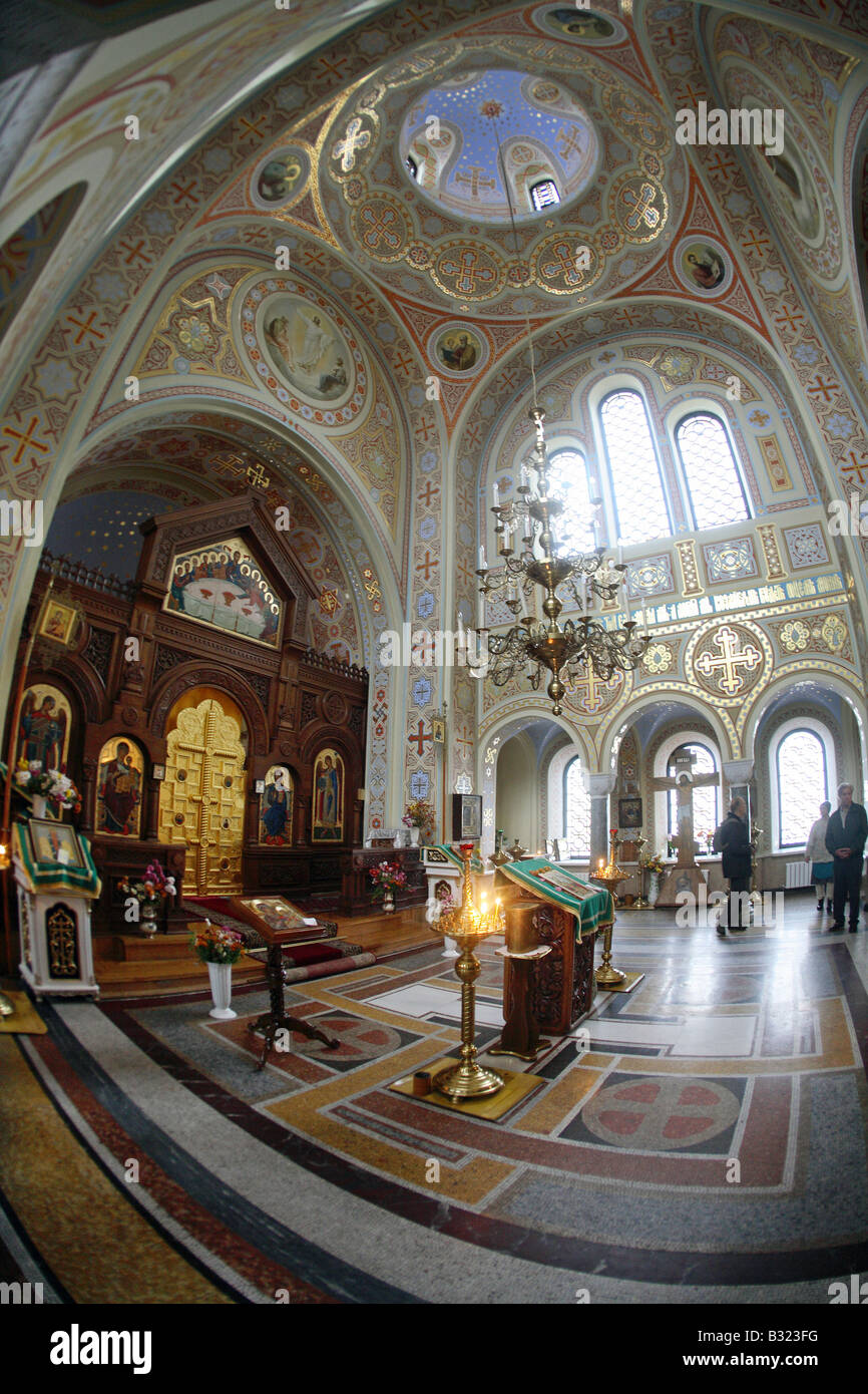 Interior of Foros Church of Christ Resurrection, Foros, Ukraine Stock Photo