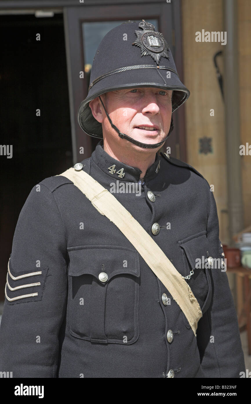 Man dressed in 1940s police sergeant uniform Stock Photo