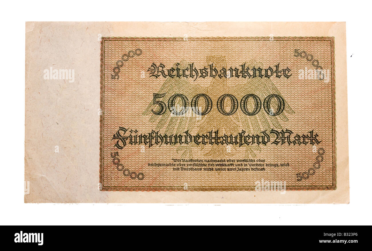 500 000 Mark dating of 1st May 1923 Germany Stock Photo