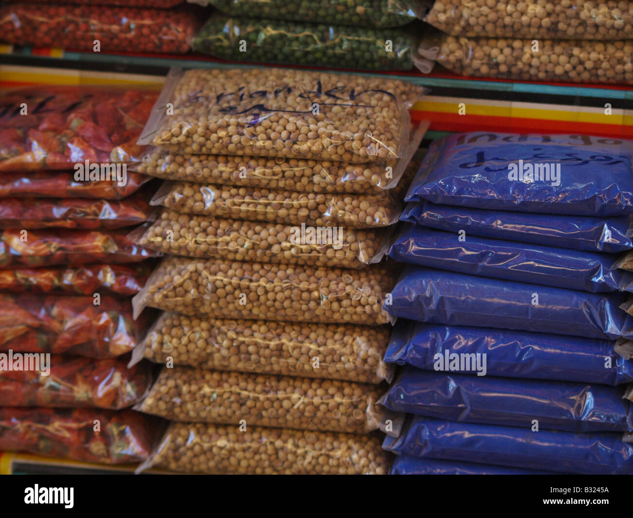 Spices for sale at an Egyptian bazaar in Luxor Stock Photo