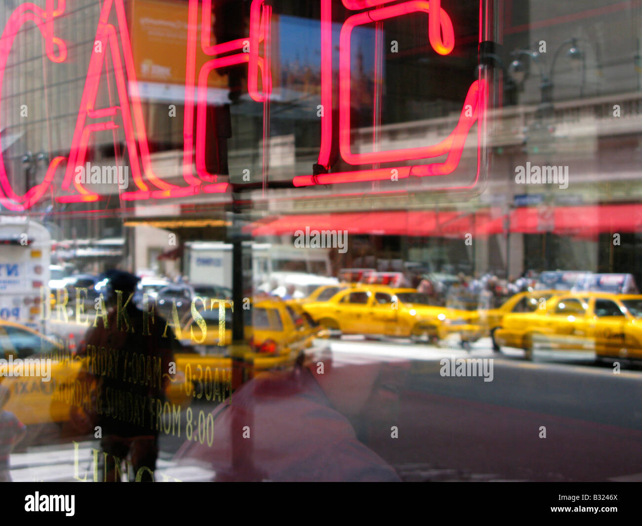 Cafe sign NYC near Penn station Stock Photo Alamy
