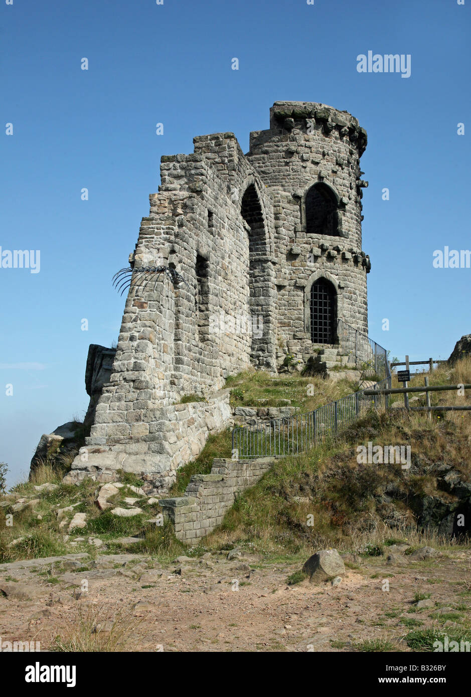 Mow Cop Castle a Victorian folly at Stoke on Trent Staffordshire Photo by John Keates Stock Photo