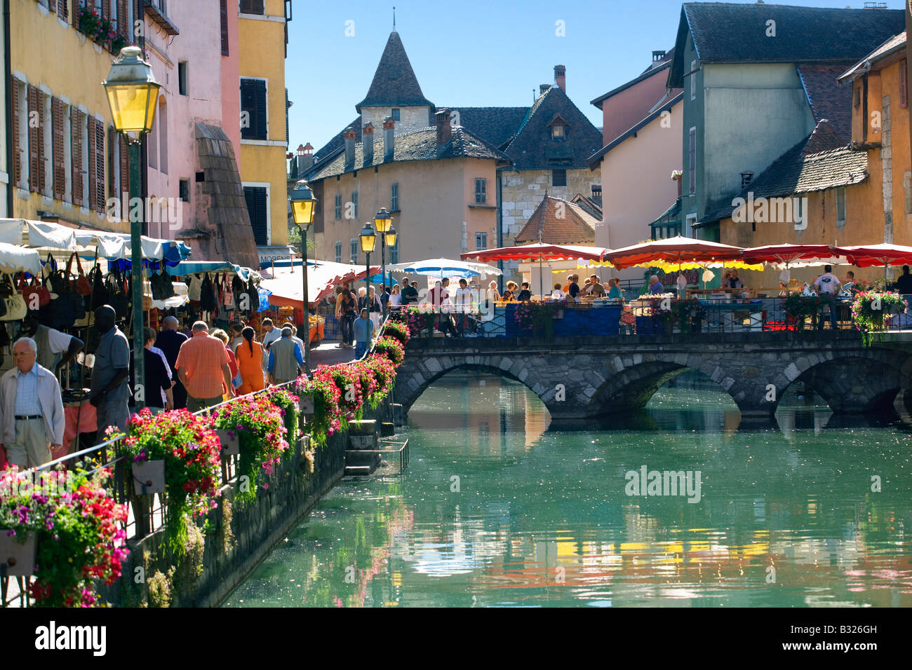 the old town of Annecy in France Stock Photo