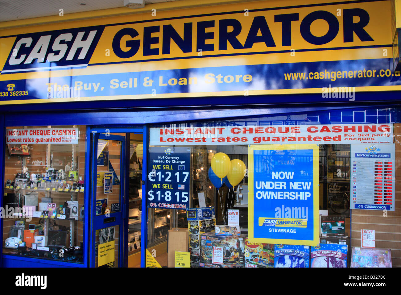 money generator shop high interest rate credit crunch facility money lender england uk gb Stock Photo