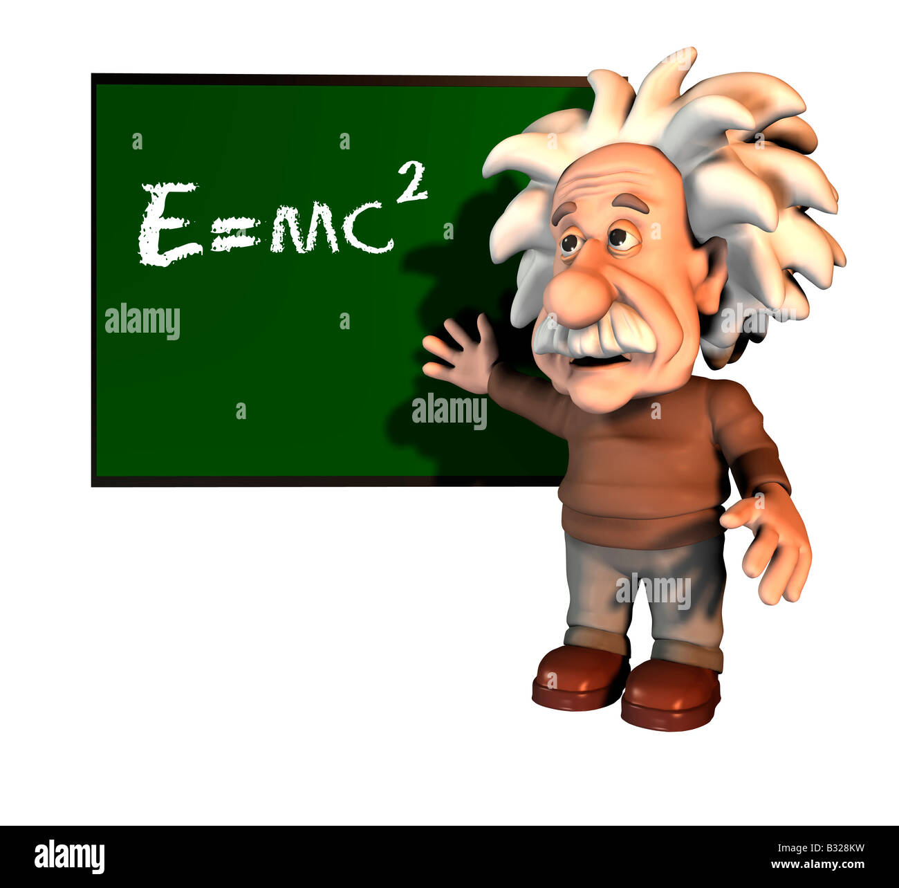 Albert Einstein in front of a board Stock Photo