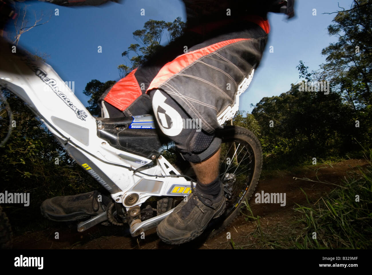 Downhill Mountain bike race Stock Photo Alamy