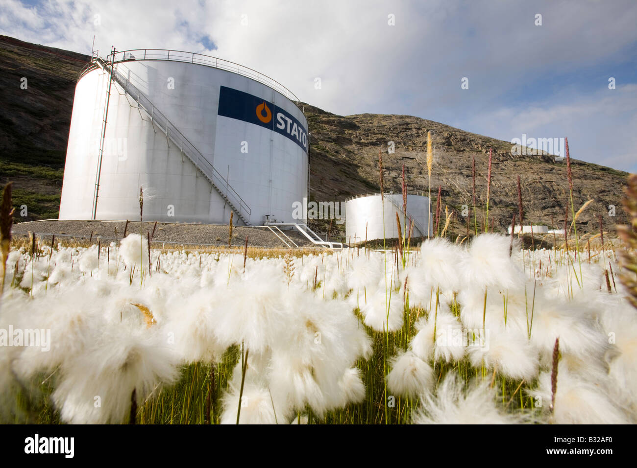 An oil storage depot in Kangerlussuaq in greenland Stock Photo