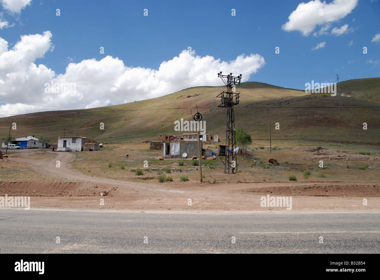 A small group of Kurdish houses in East Turkey Stock Photo