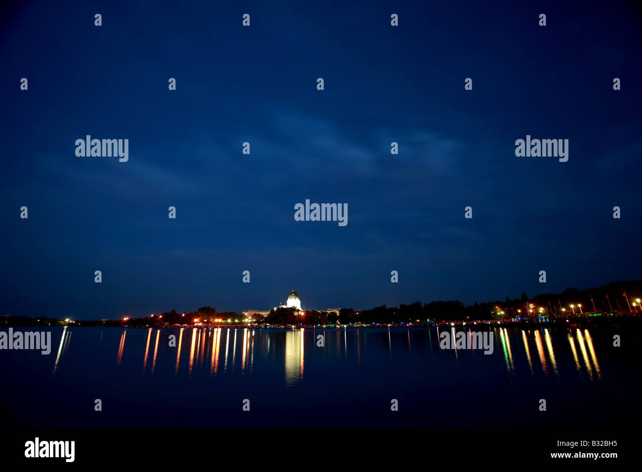 Light reflections over Wascana Lake Stock Photo