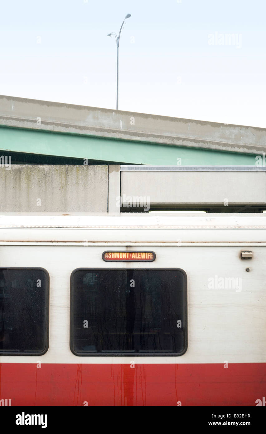 Ashmont bound redline MBTA train Stock Photo Alamy