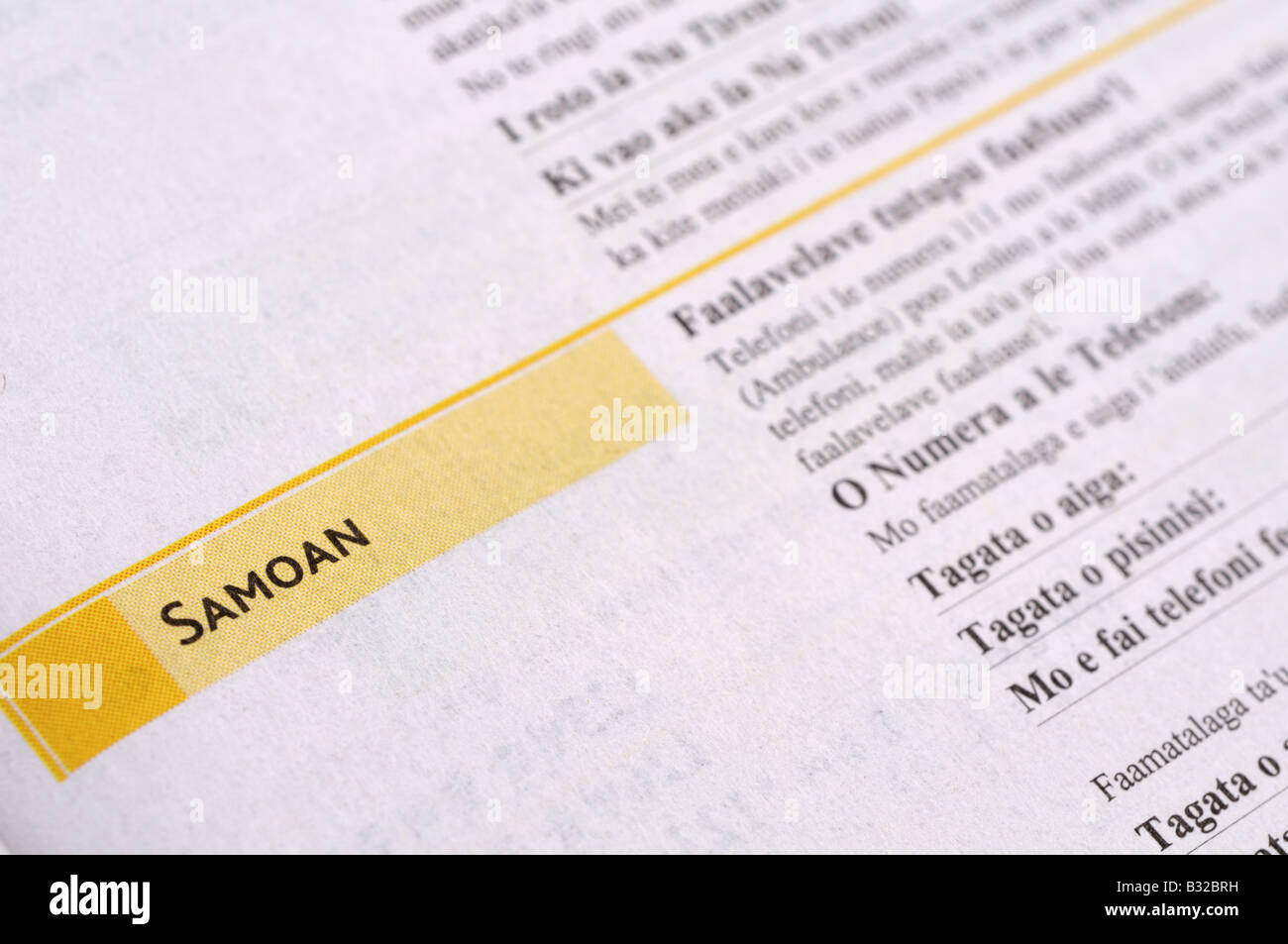 Samoan language instructions in the New Zealand telephone directory