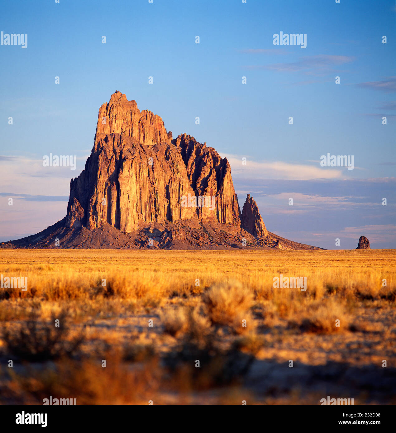 SHIPROCK, A 1700' VOLCANIC ROCK IN NEW MEXICO SHAPED LIKE A SAIL BOAT