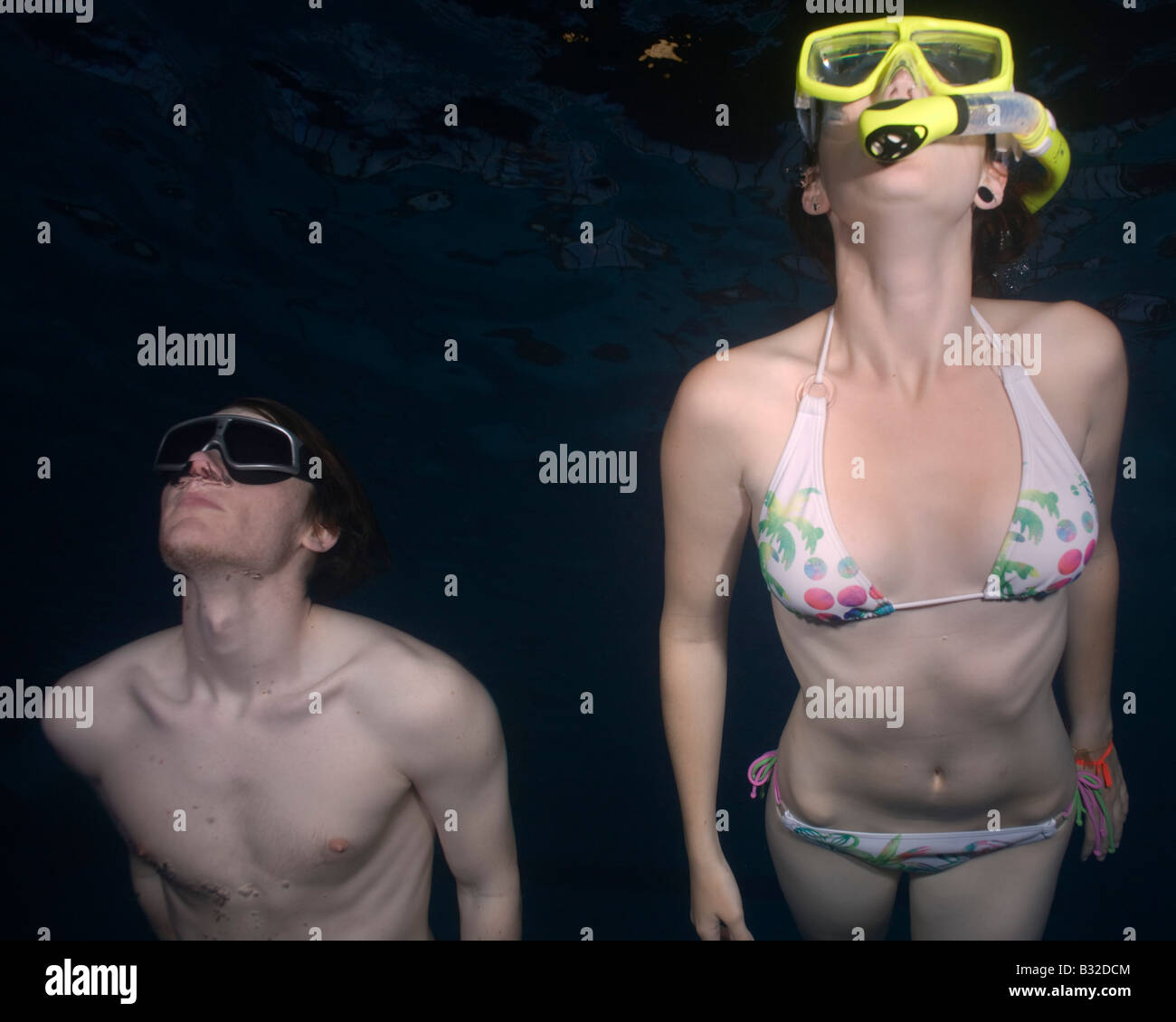 Download Yellow Mask Mirrored Goggles Mirror Goggles Yellow Snorkel White Bikini White Swimming Costume White High Resolution Stock Photography And Images Alamy PSD Mockup Templates