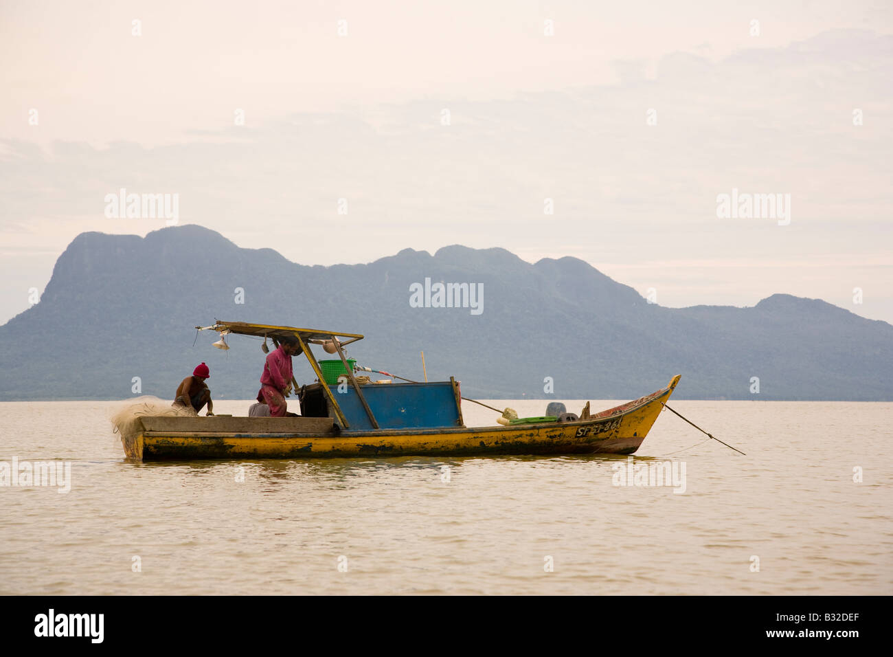 Local fisherman in Buntal Bay Bako National Park Sarawak Borneo Stock Photo