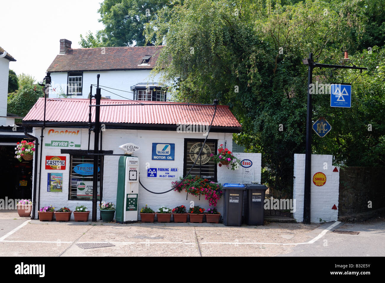 Traditional local service station,/ garage Stock Photo