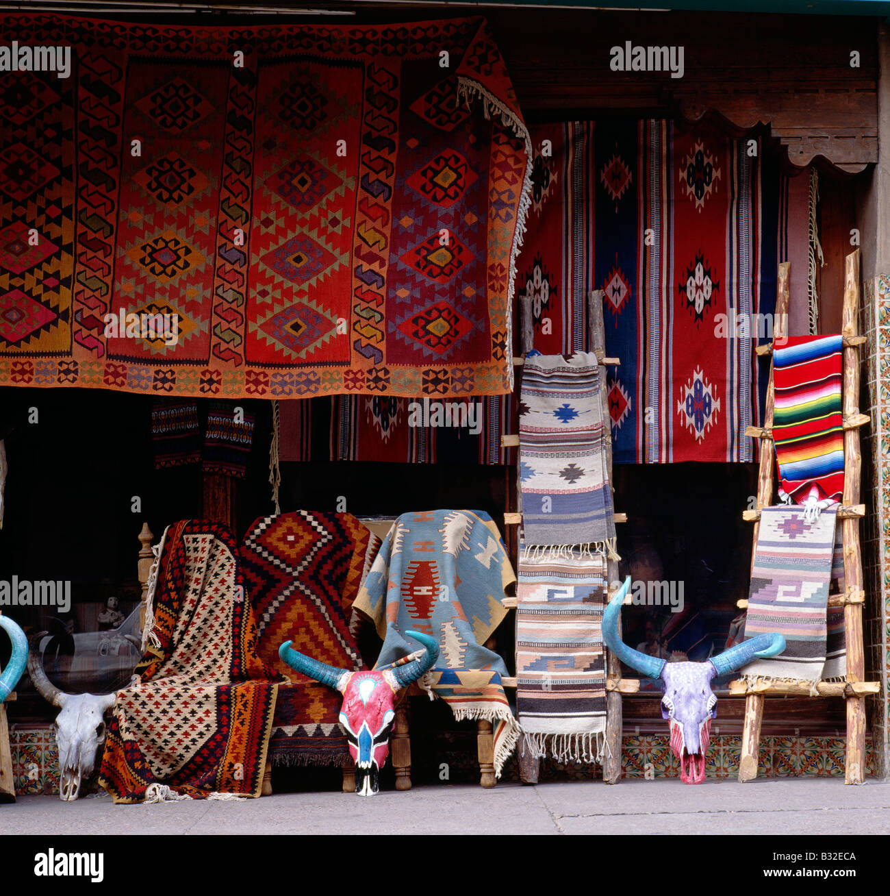 Gift shop displaying local crafts, near historic downtown plaza, Santa