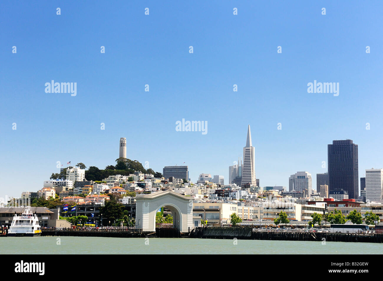 San Francisco California Fisherman's Wharf and Pier 39 and skyline waterfront view Stock Photo