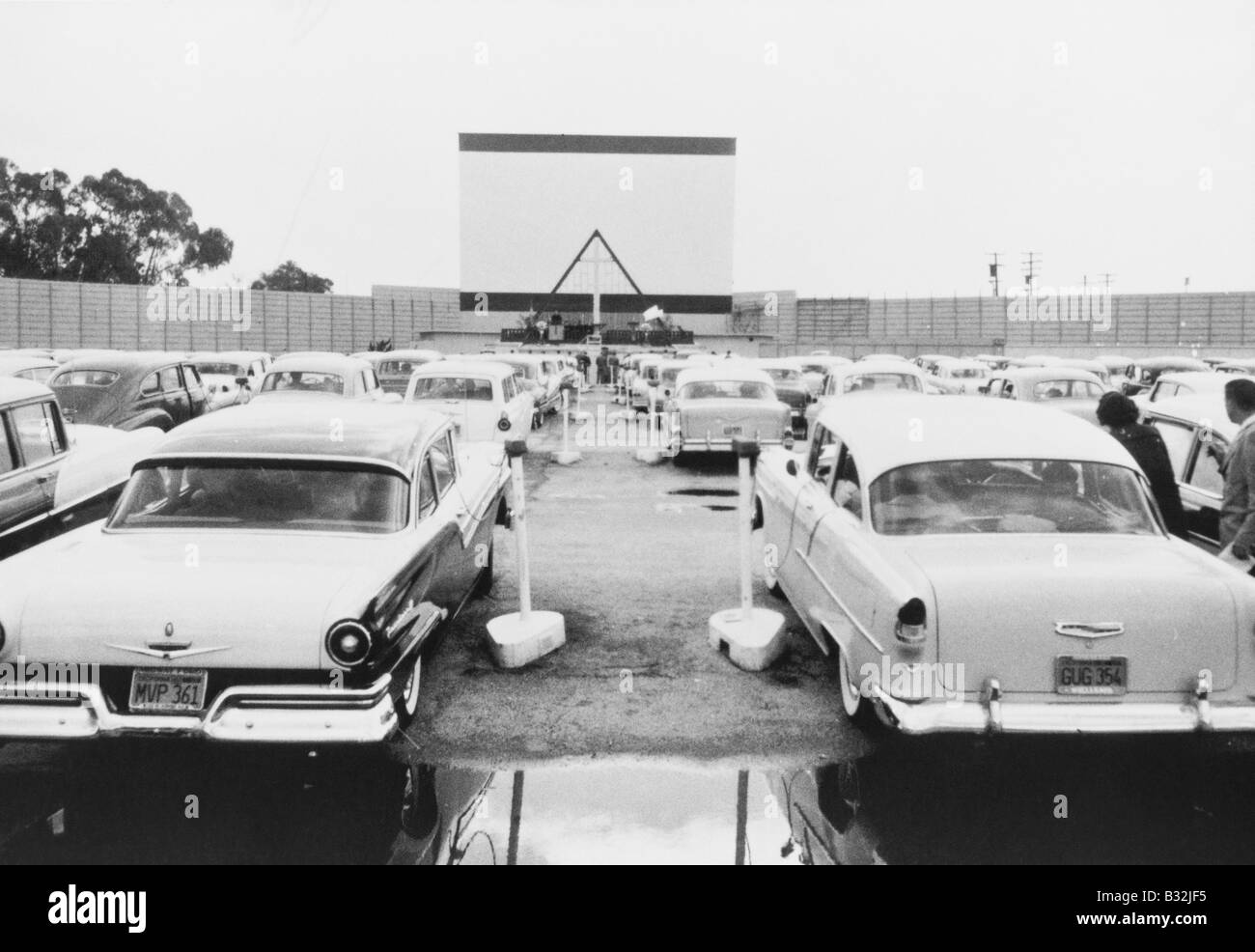 DRIVE-IN MOVIE Stock Photo