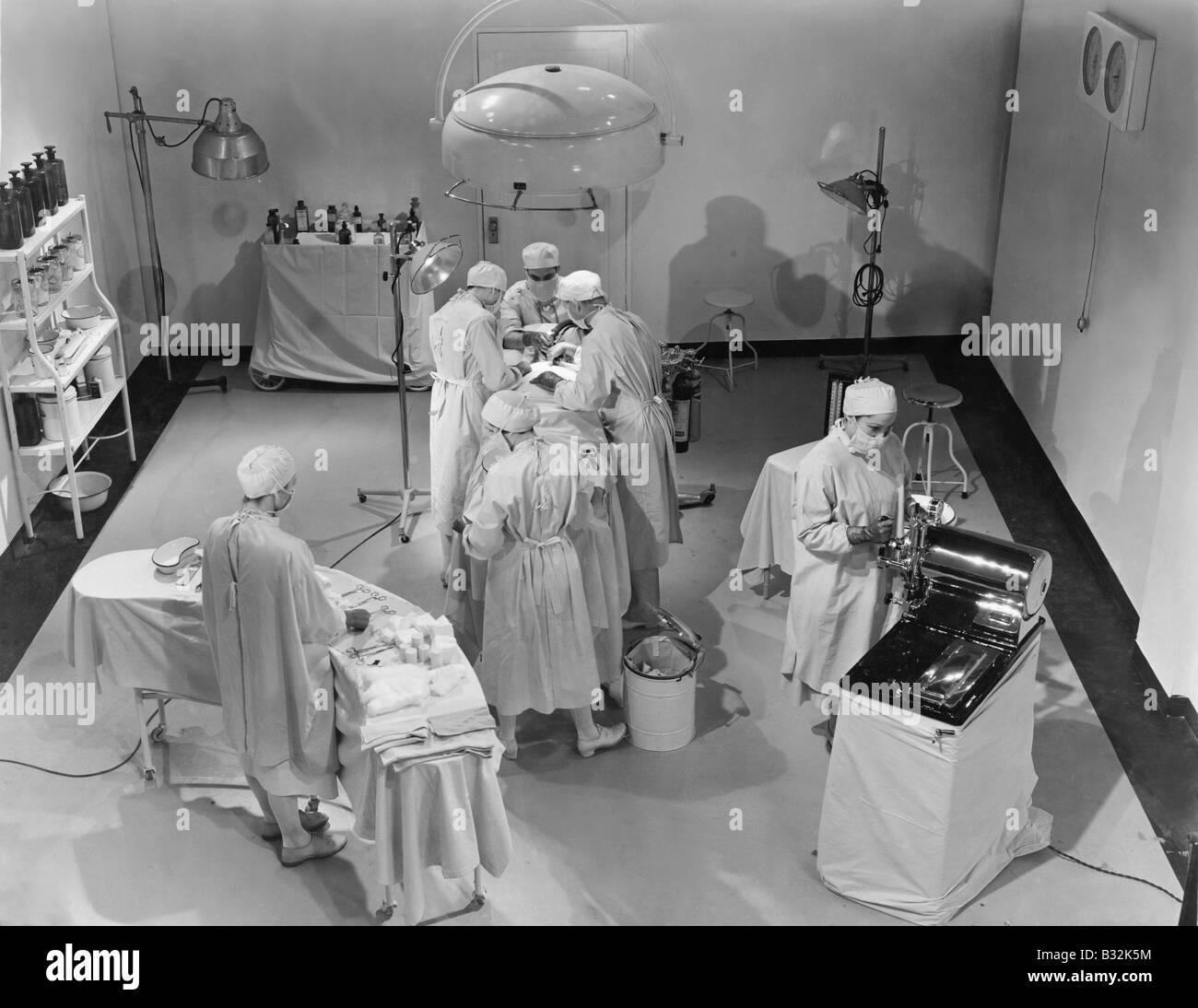 View of operating room from above Stock Photo