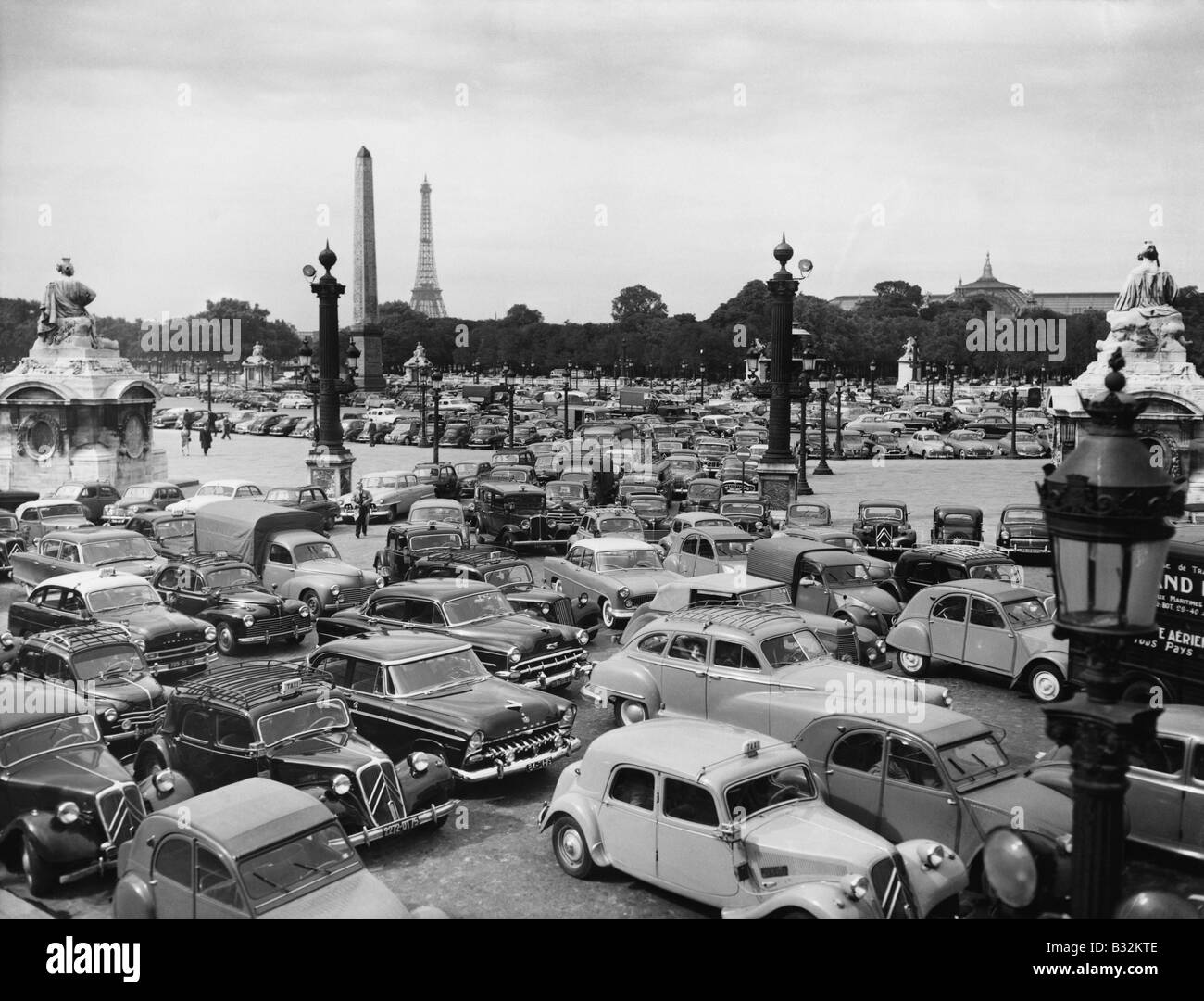 Traffic jam in Paris France Stock Photo