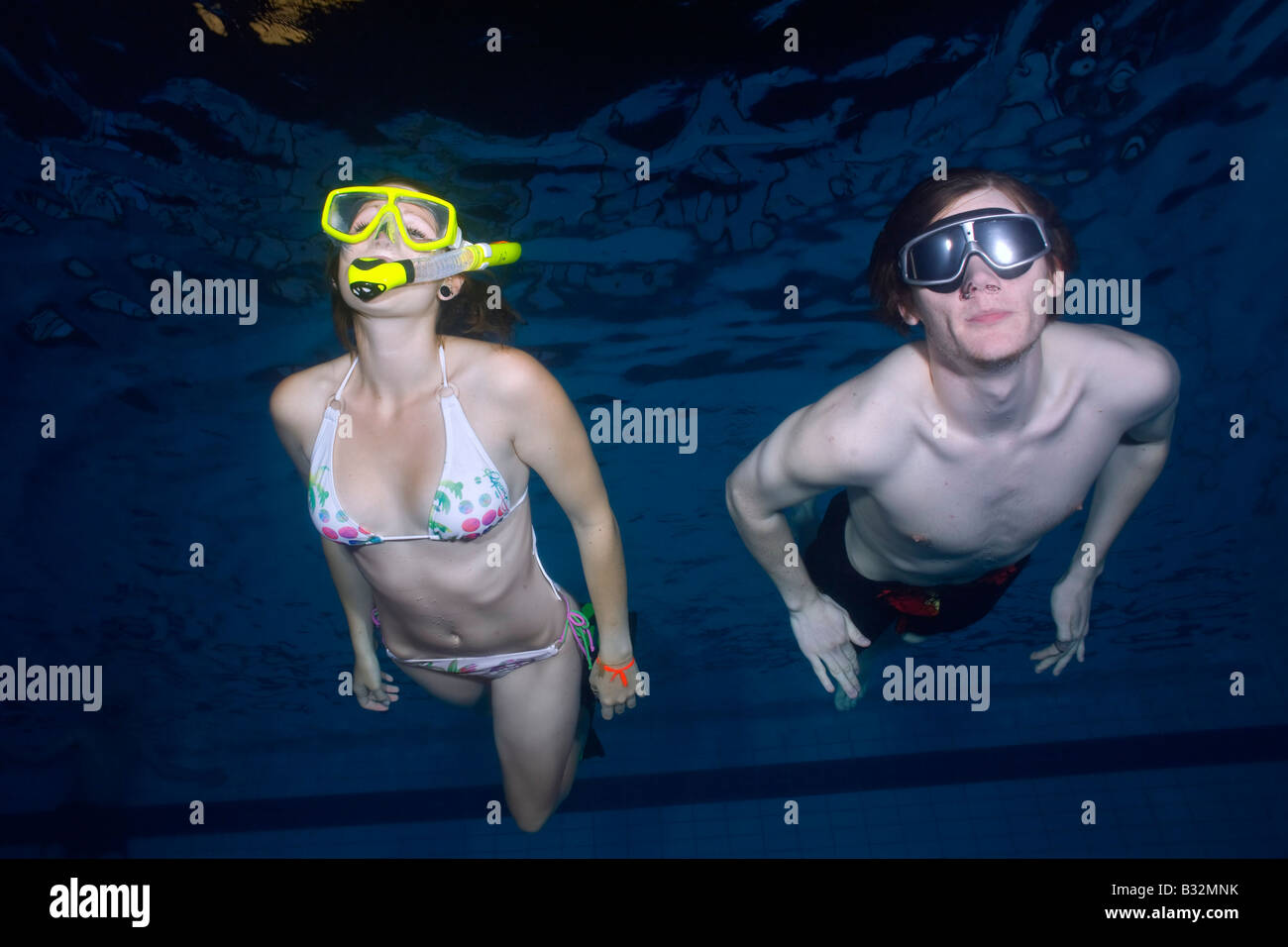 Download Yellow Mask Mirrored Goggles Mirror Goggles Yellow Snorkel White Bikini White Swimming Costume White High Resolution Stock Photography And Images Alamy PSD Mockup Templates