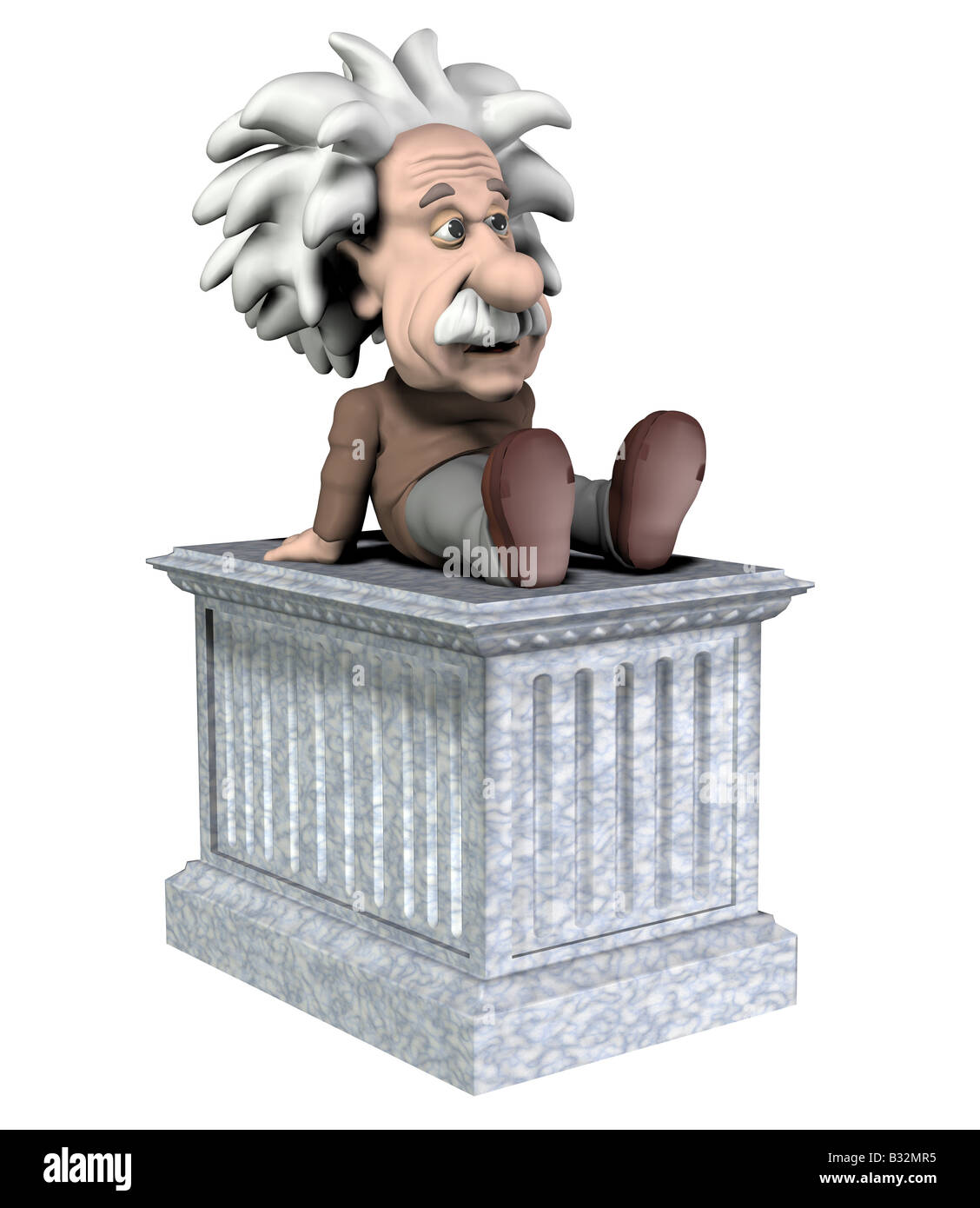 Albert Einstein on a column Stock Photo