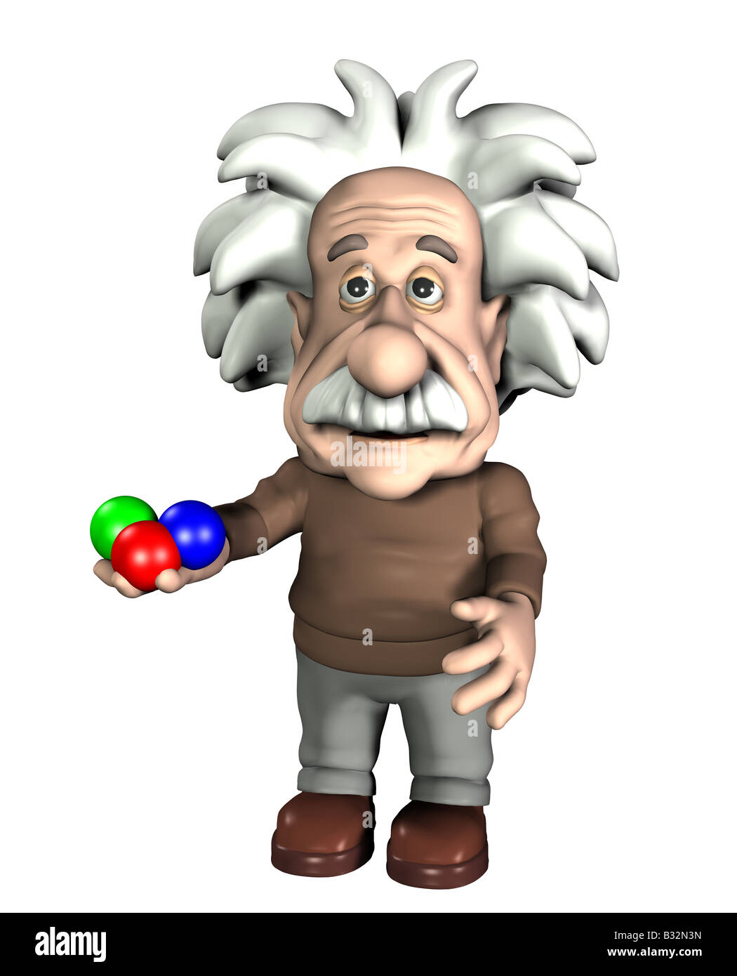 Albert Einstein with quarks Stock Photo