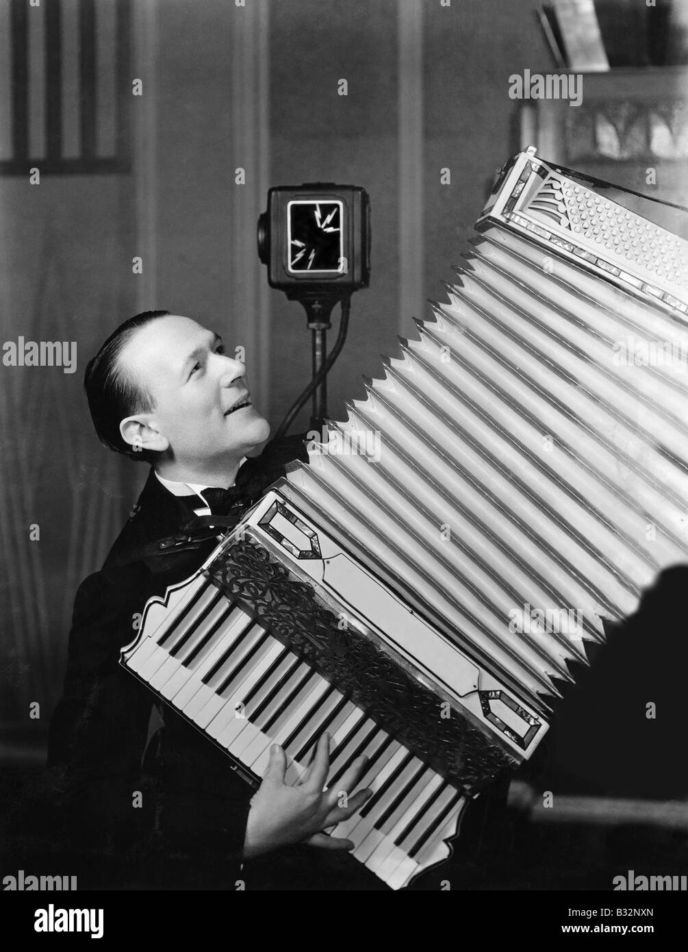 Man playing accordion Stock Photo Alamy