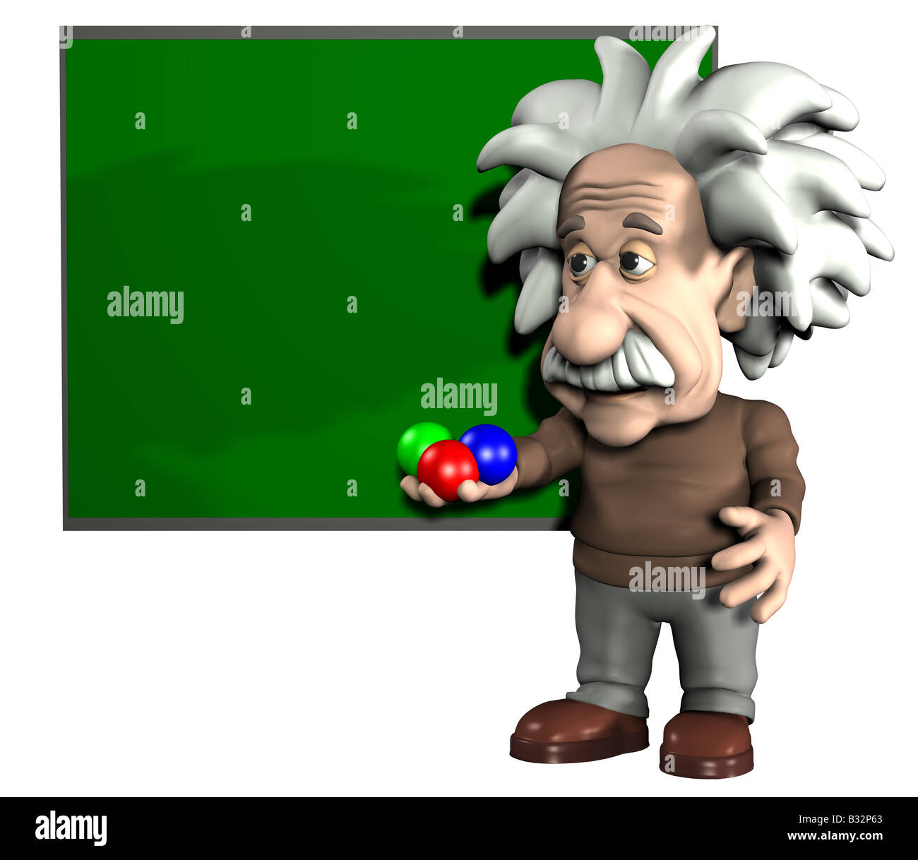 Albert Einstein in front of a board Stock Photo