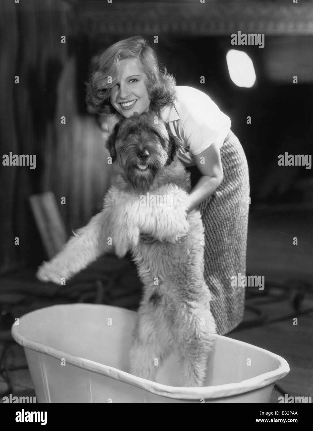 Dog bath tub Black and White Stock Photos & Images Alamy