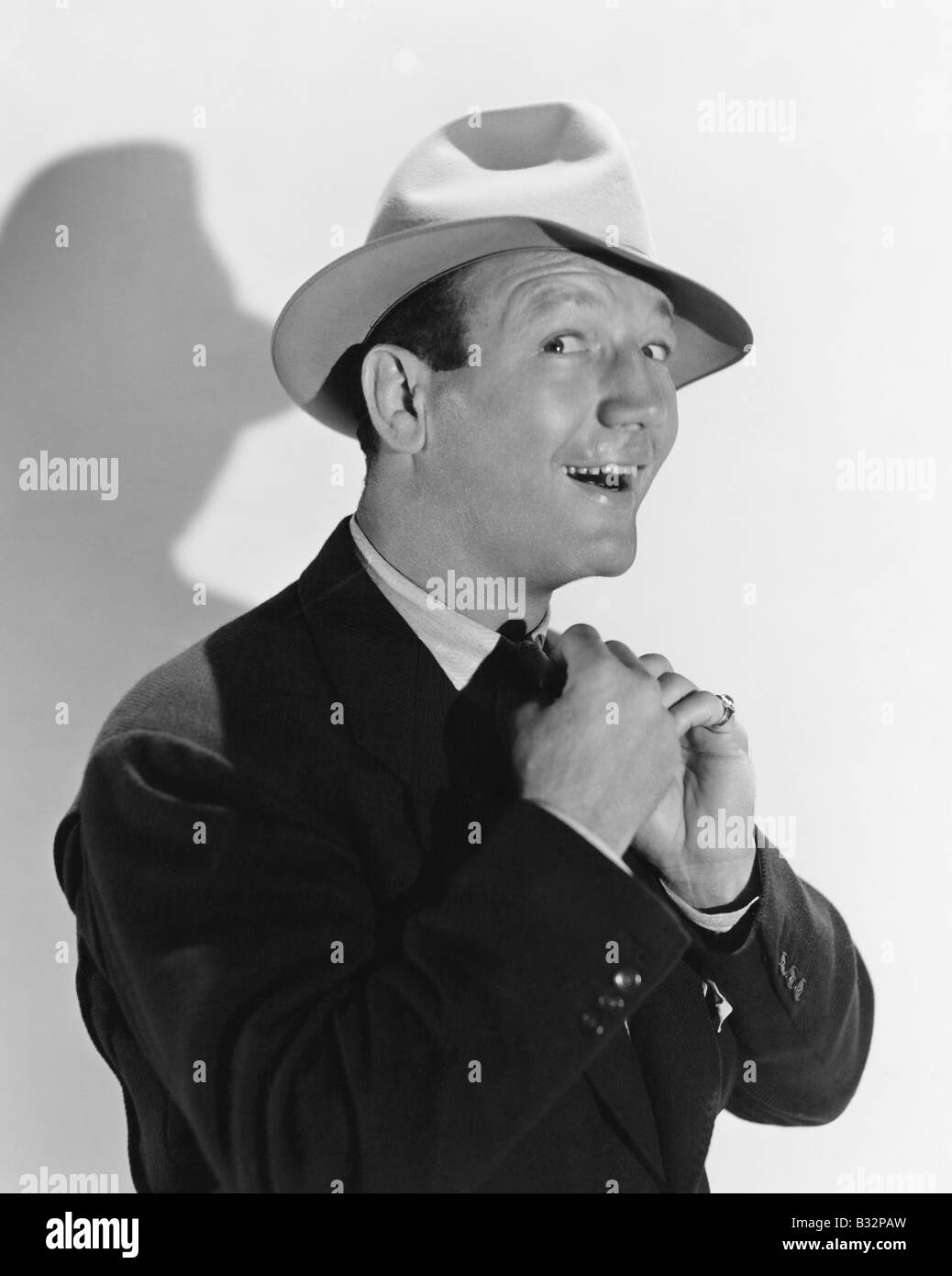 Smiling fashion man portrait Black and White Stock Photos & Images - Alamy