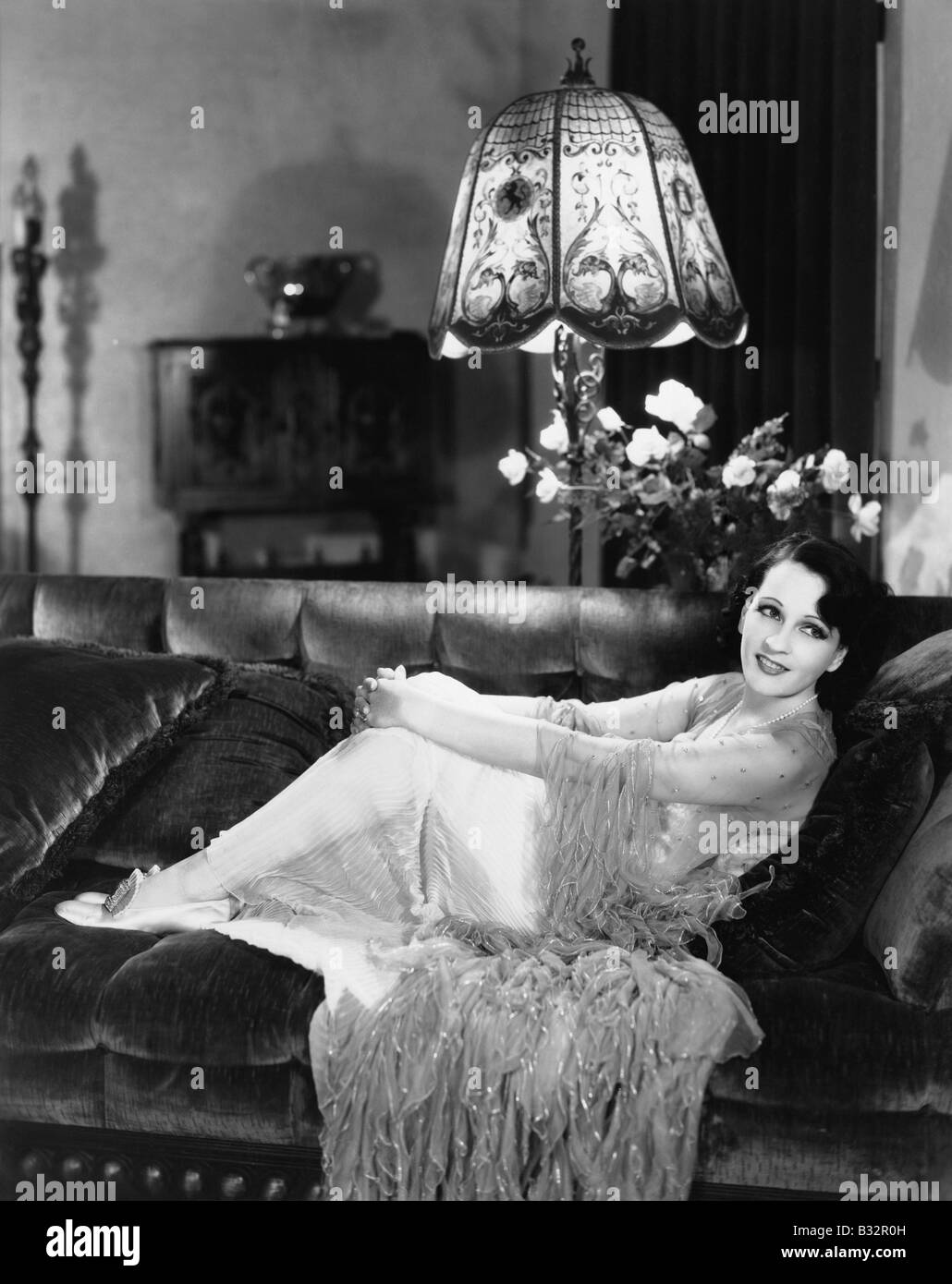 Lifestyle woman on sofa luxury Black and White Stock Photos & Images Alamy