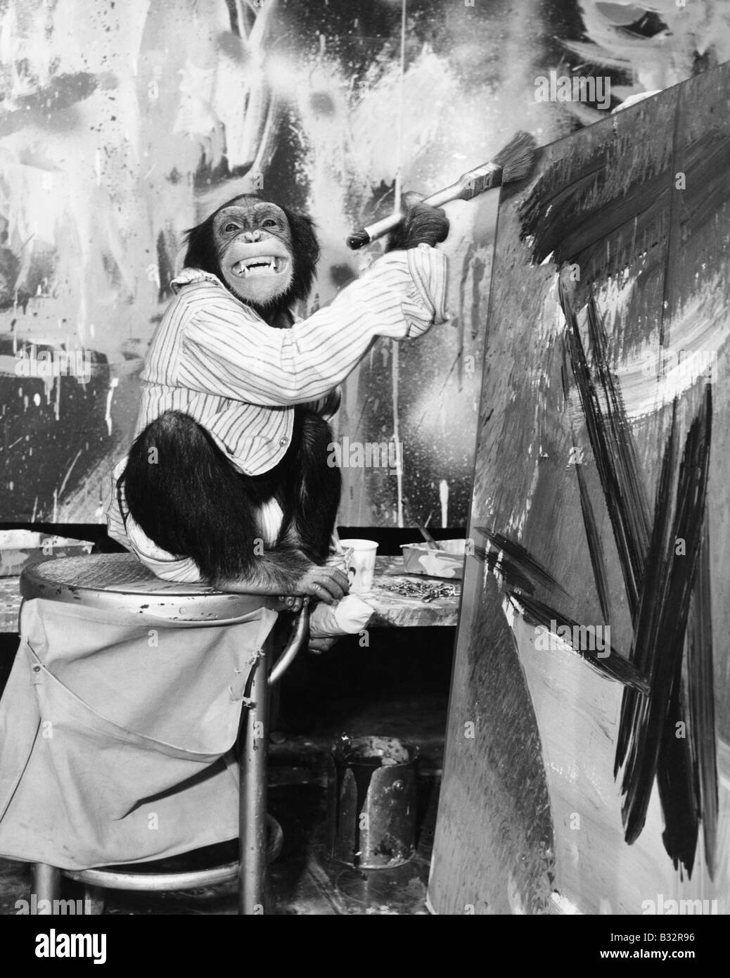 Chimpanzee as an artist Stock Photo - Alamy