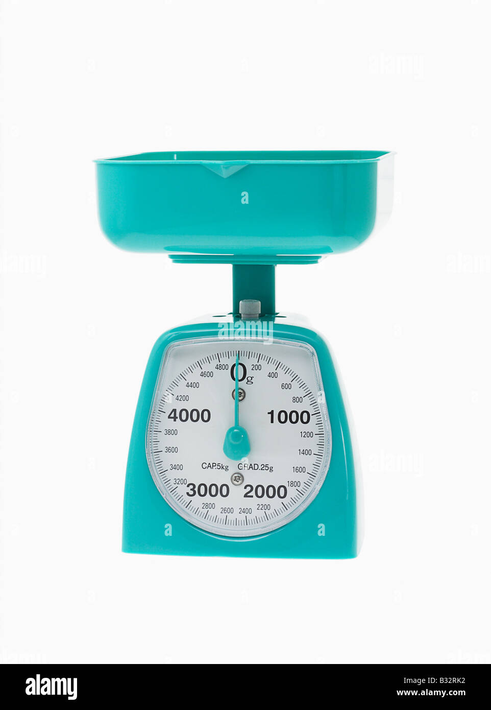 Plastic kitchen scale isolated on white background Stock Photo Alamy