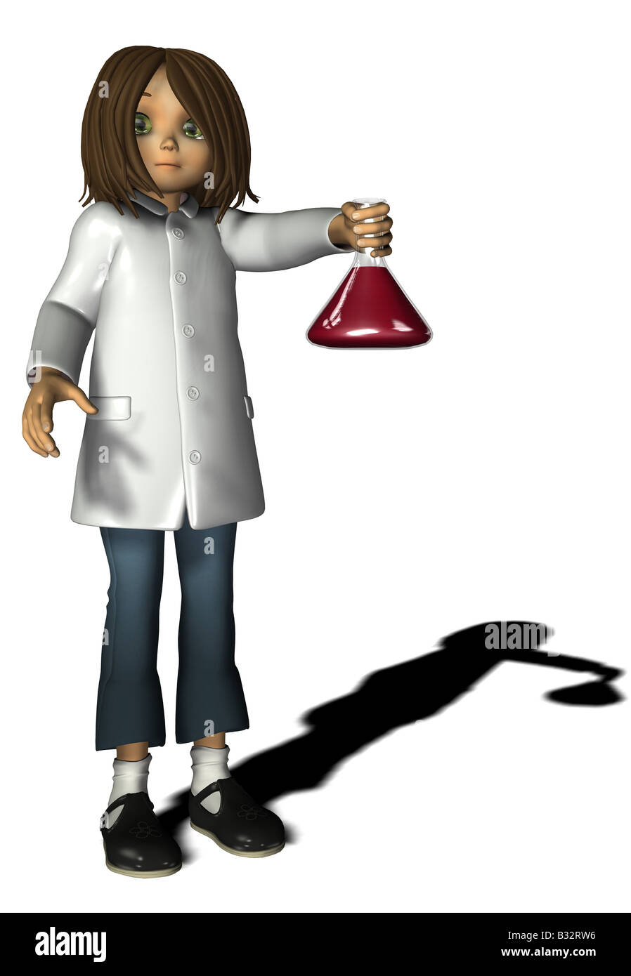 girl with labcoat Stock Photo