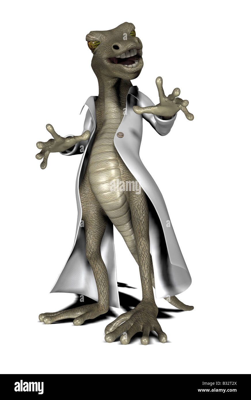 salamander with labcoat Stock Photo
