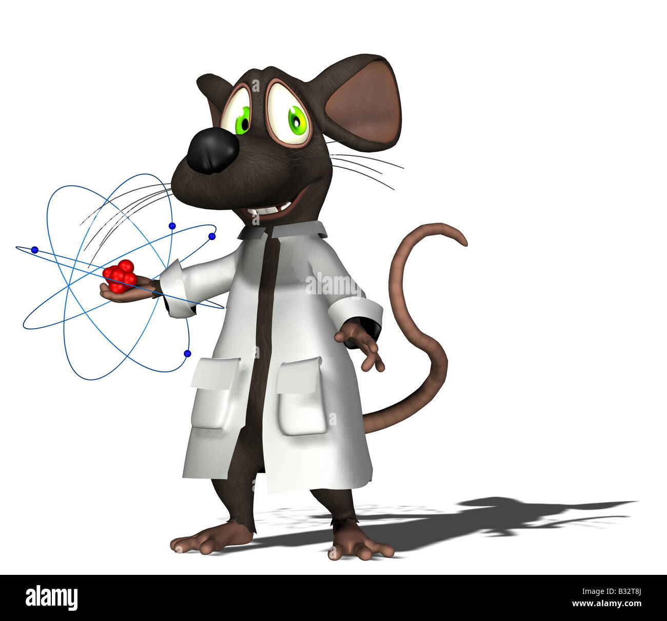 lab mouse with atom Stock Photo