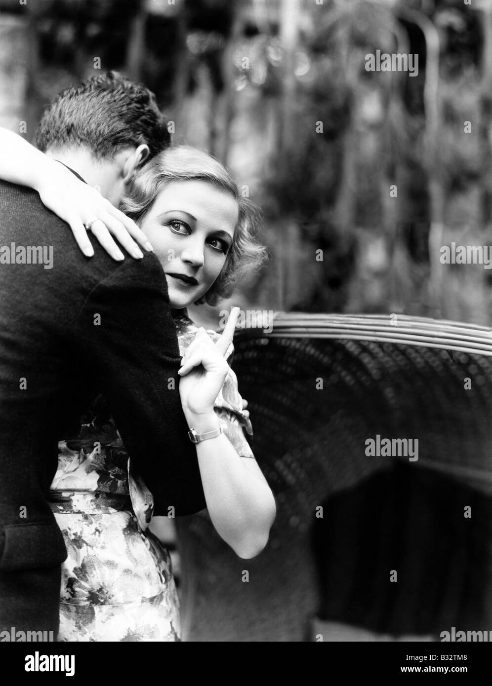 Young woman cheerful man Black and White Stock Photos Images Alamy