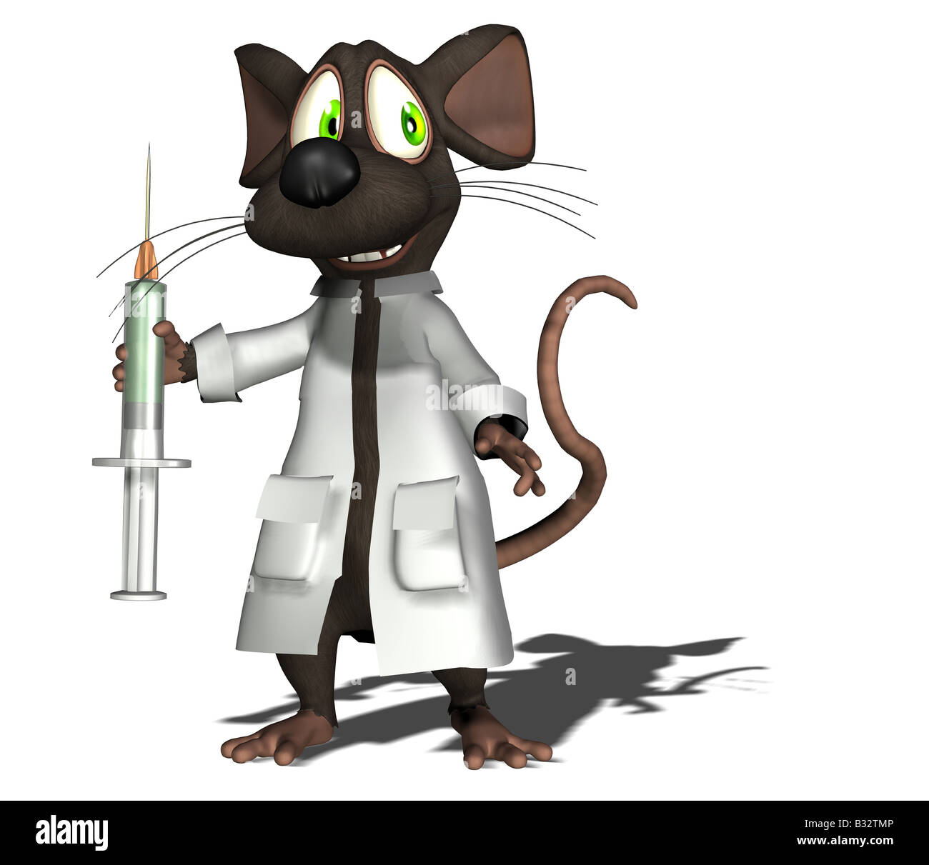 lab mouse with syringe Stock Photo