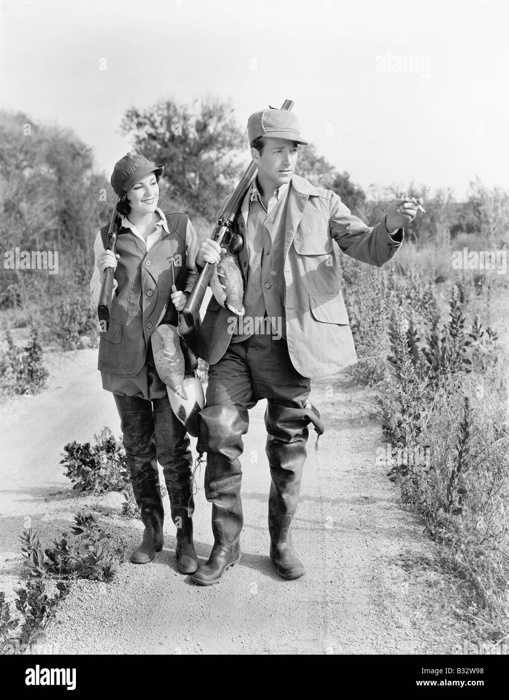 Couple going hunting together Stock Photo Alamy