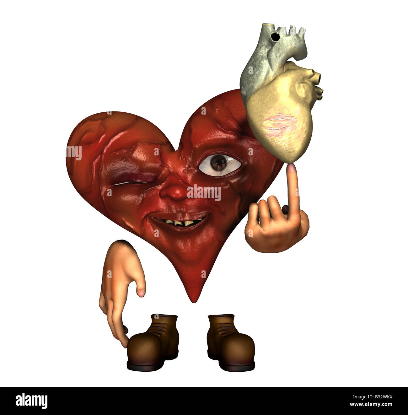 injured heart as symbol for heart attack Stock Photo