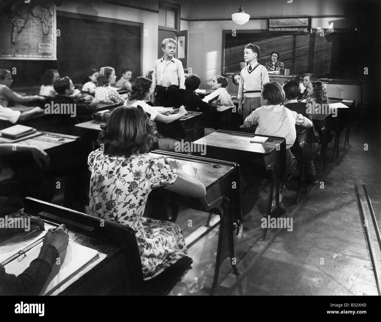Female teacher and female student Black and White Stock Photos & Images ...