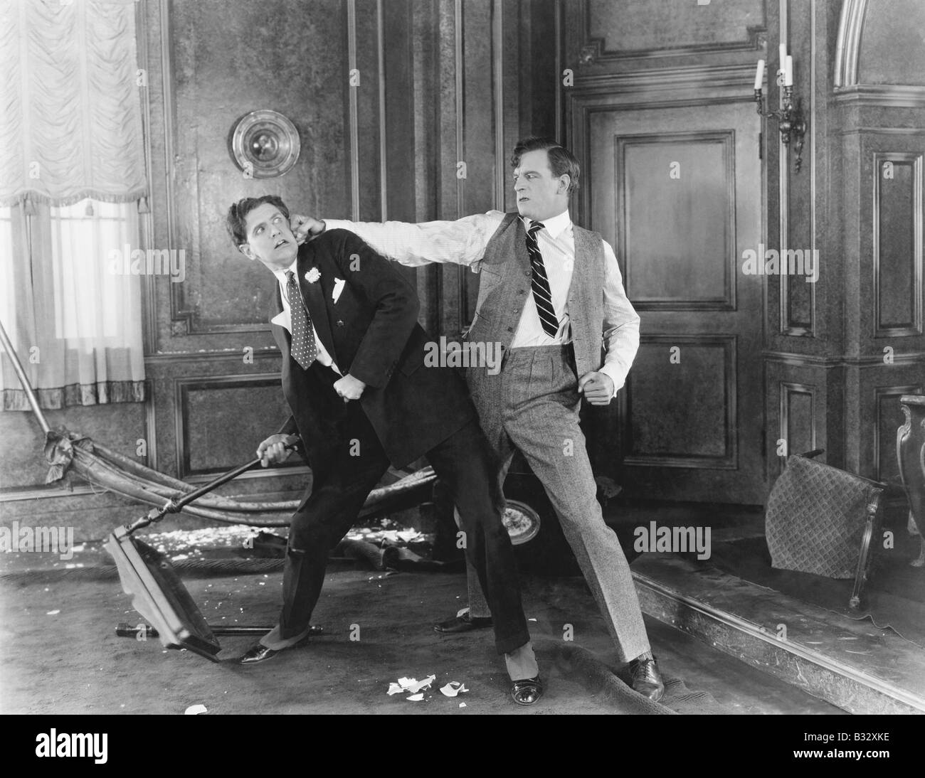 Two men fighting Black and White Stock Photos & Images - Alamy