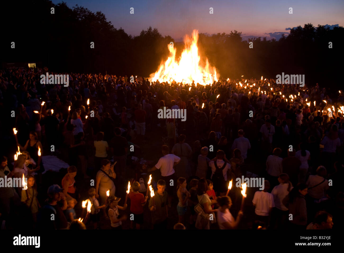 fire at midsummer festival Stock Photo Alamy