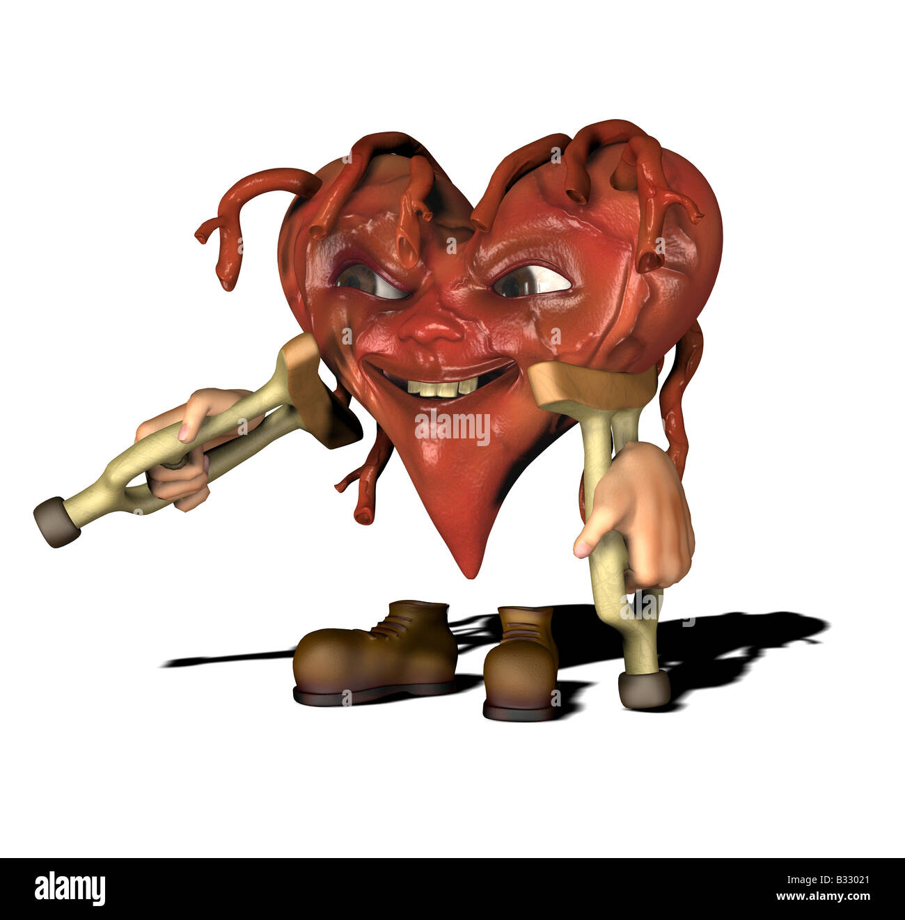 injured heart as symbol for heart attack Stock Photo