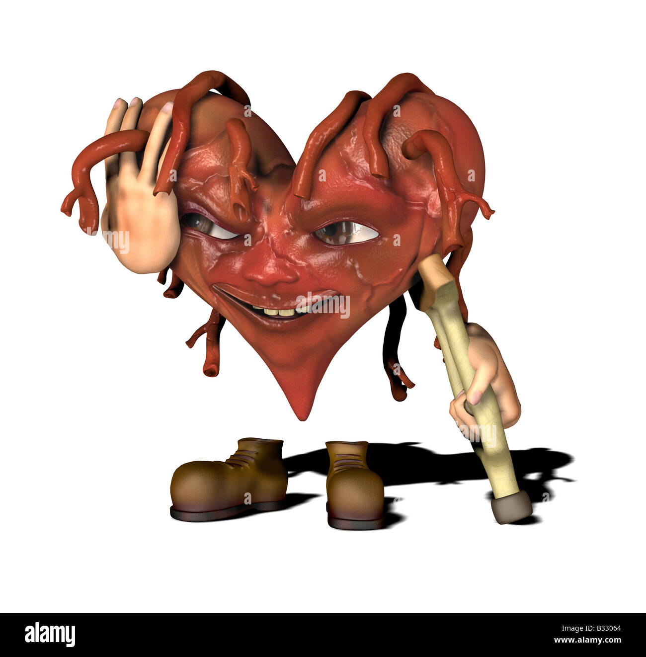 injured heart as symbol for heart attack Stock Photo