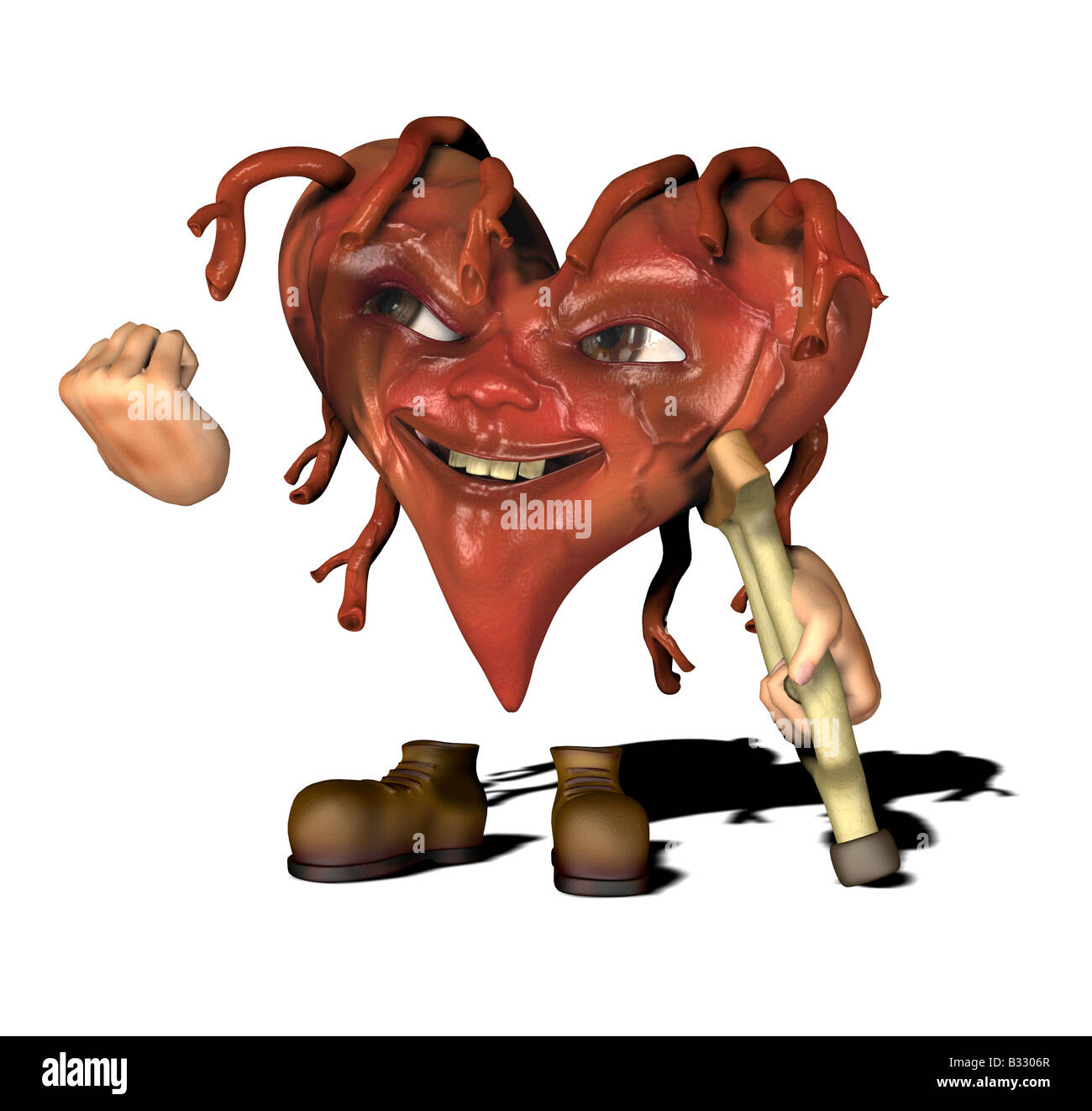injured heart as symbol for heart attack Stock Photo