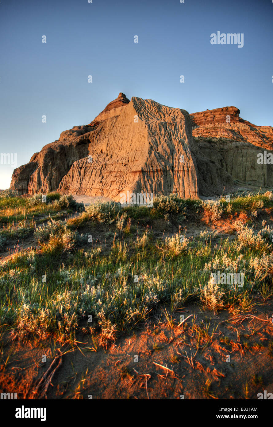 Castle Butte in Big Muddy Valley in Southern Saskatchewan Stock Photo